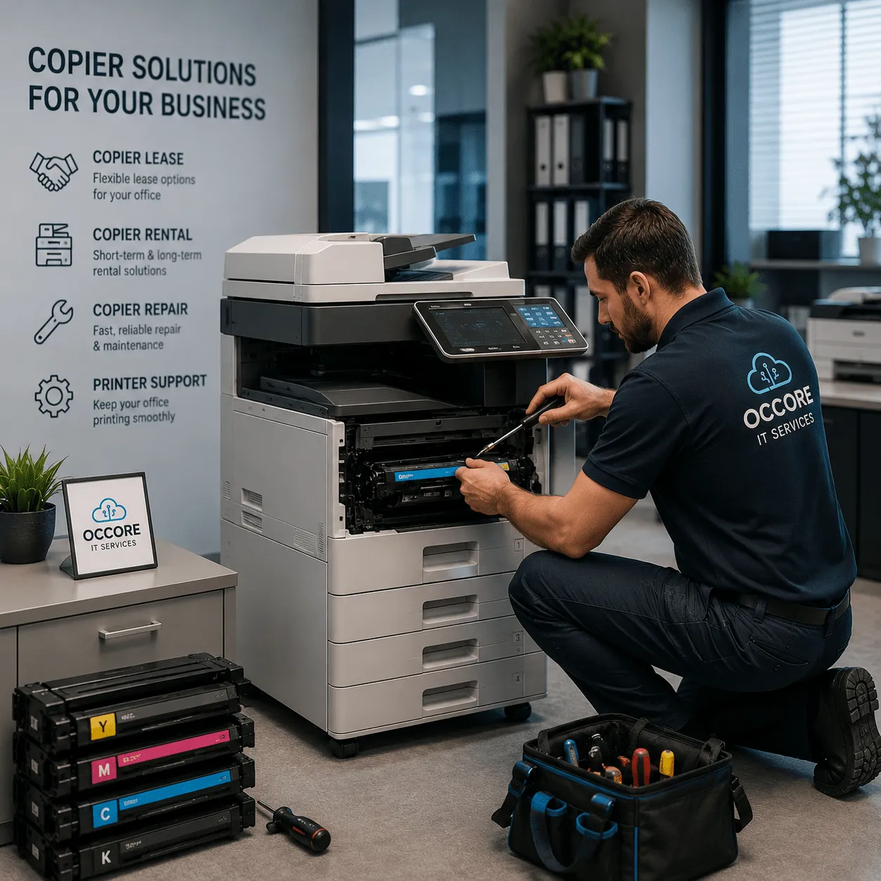 Copier leasing, rental, repair, and maintenance